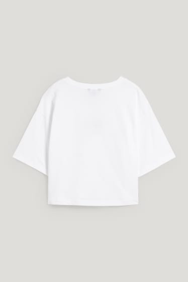 CLOCKHOUSE - camiseta crop - unisex - PRIDE - blanco