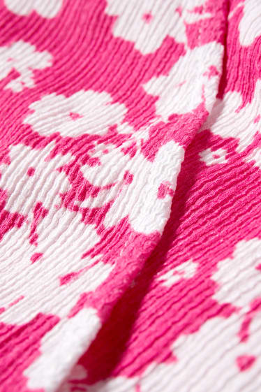 Femmes - Robe croisée d’allaitement - à fleurs - rose