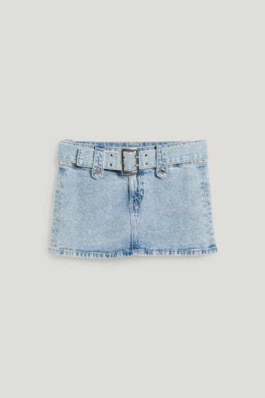 Clockhouse Girls - CLOCKHOUSE -- minigonna di jeans con cintura - jeans azzurro