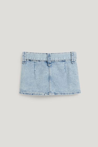 Clockhouse Girls - CLOCKHOUSE -- minigonna di jeans con cintura - jeans azzurro