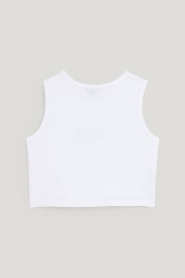 CLOCKHOUSE - top crop - unisex - PRIDE - blanco