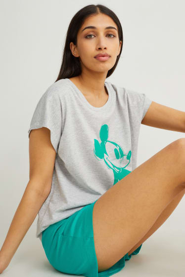 Donna - Pigiama con pantaloni corti - Topolino - grigio chiaro melange