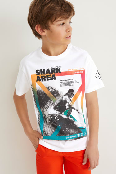 Reverskraag - T-shirt - wit