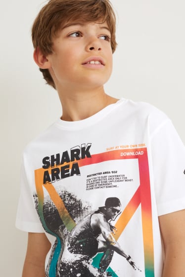 Reverskraag - T-shirt - wit