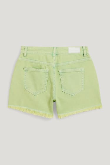 Clockhouse Girls - CLOCKHOUSE - Jeans-Shorts - High Waist - hellgrün