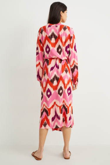 Dames - Ochtendjas - met patroon - roze