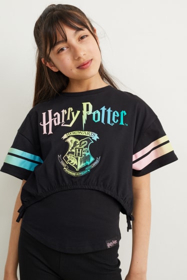Bambine: - Harry Potter - set - maglia a maniche corte e top - 2 pezzi - nero