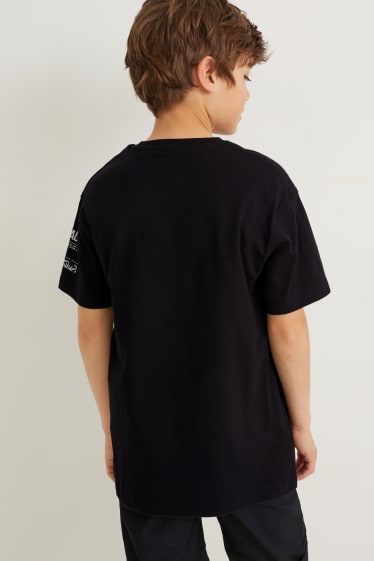 Reverskraag - T-shirt - zwart