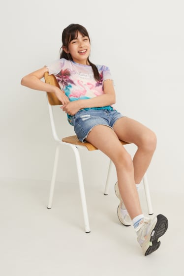 Kids Girls - Set - Kurzarmshirt und Top - 2 teilig - weiss