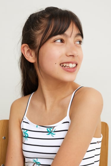 Kids Girls - Jurk - gestreept - wit
