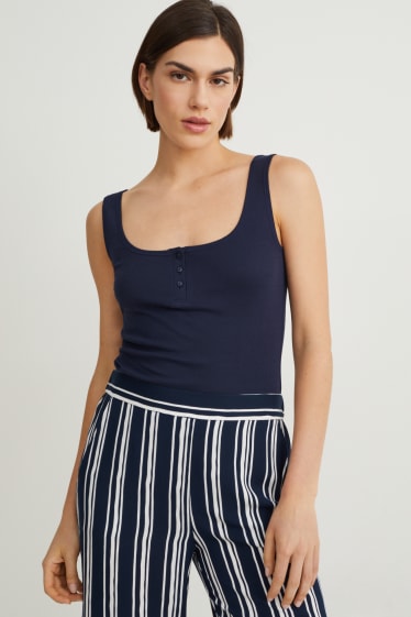Donna - Top basic - blu scuro
