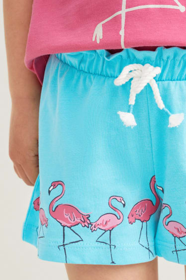 Toddler Girls - Set van 3 - shorts - lichtblauw