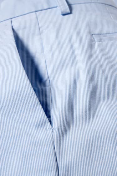 Pánské - Oblekové kalhoty - slim fit - pruhované - světle modrá