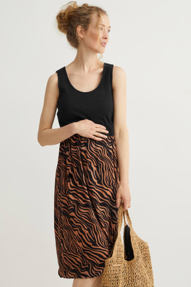 Damen - Still-Kleid - 2-in-1-Look - schwarz