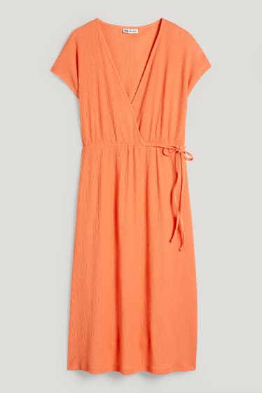 Femmes - Robe croisée d’allaitement - orange