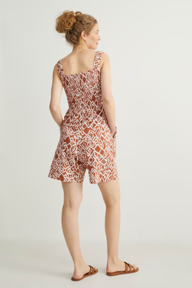 Women - Maternity playsuit - patterned - brown