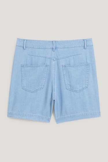 Donna - Shorts - vita alta - jeans azzurro
