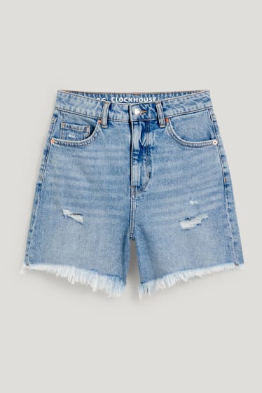 Clockhouse Girls - CLOCKHOUSE - pantaloni scurți de blugi - talie înaltă - denim-albastru deschis