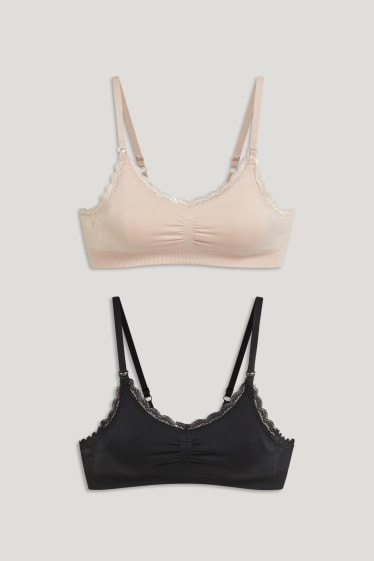 Femmes - Lot de 2 - soutiens-gorge d’allaitement - beige clair