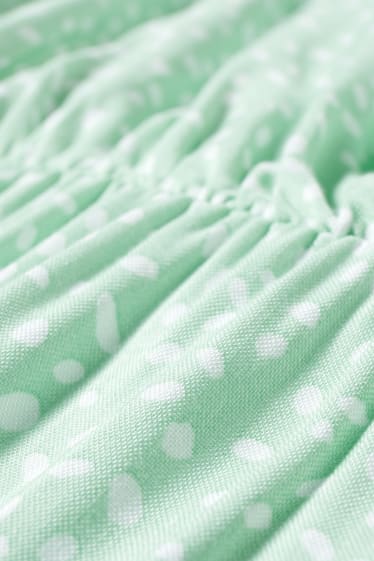 Femmes - Robe croisée - à pois - vert clair