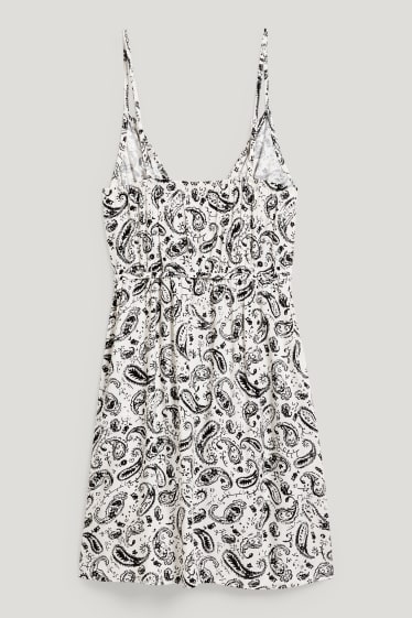 Women - Wrap dress - patterned - white / black