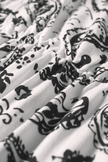 Women - Wrap dress - patterned - white / black
