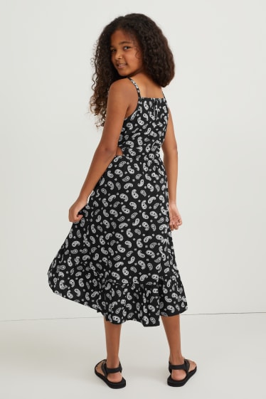Kids Girls - Kleid - gemustert - schwarz