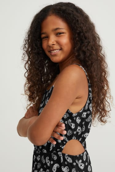 Kids Girls - Kleid - gemustert - schwarz