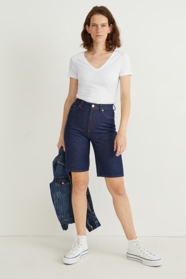 Damen - Basic-T-Shirt - weiß