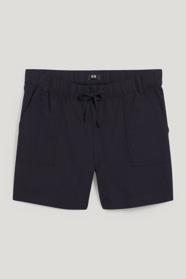 Dames - Korte broek - high waist - donkerblauw