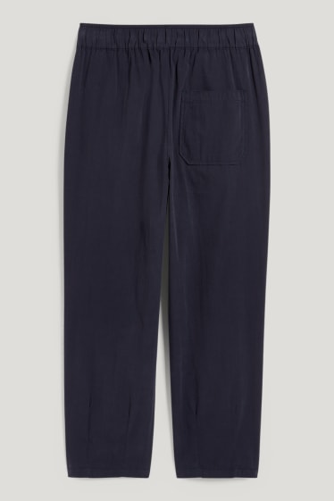 Women - Cloth trousers - high waist - boyfriend - dark blue