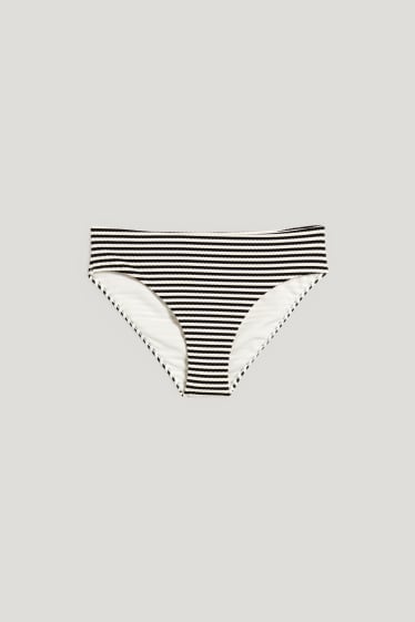 Dona - Calces de biquini - mid waist - LYCRA® XTRA LIFE™ - de ratlles - negre/blanc