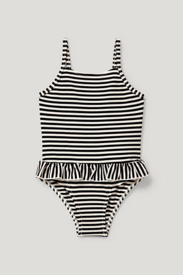 Toddler Girls - Swimsuit - LYCRA® XTRA LIFE™ - striped - black