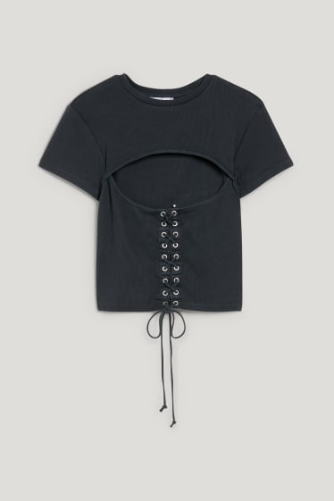 Clockhouse Girls - CLOCKHOUSE - krótki T-shirt - ciemnoszary