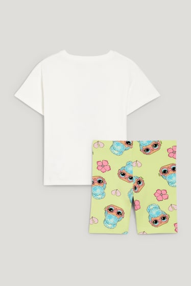 Toddler Girls - L.O.L. Surprise - set - short sleeve T-shirt and cycling shorts - cremewhite