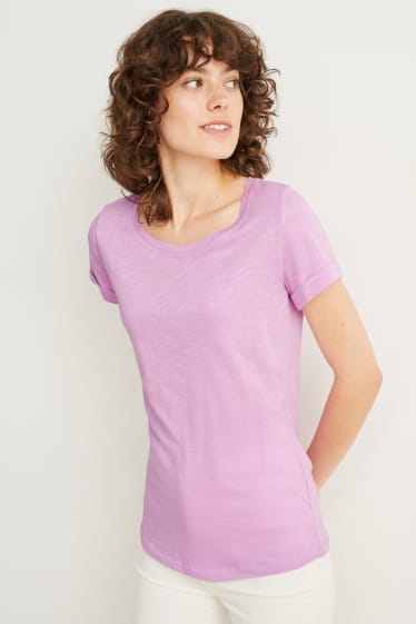 Kobiety - T-shirt basic - jasnofioletowy