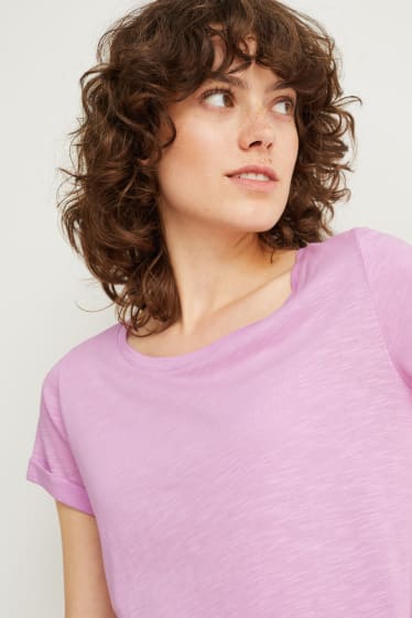 Dames - Basic-T-shirt - lichtpaars