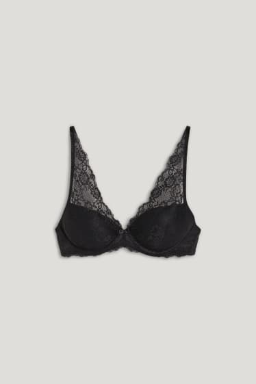 Femmes - Soutien-gorge avec armatures - DEMI - ampliforme - noir