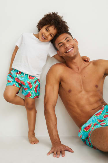 Toddler Boys - Badeshorts - gemustert - helltürkis