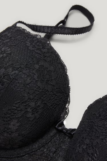 Donna - Reggiseno con ferretti - FULL COVERAGE - imbottito - nero