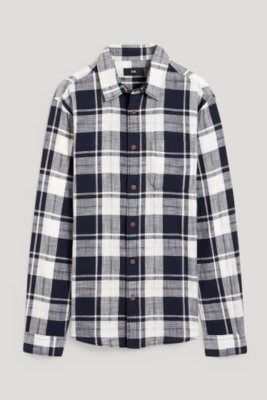 Herren - Hemd - Regular Fit - kariert - dunkelblau