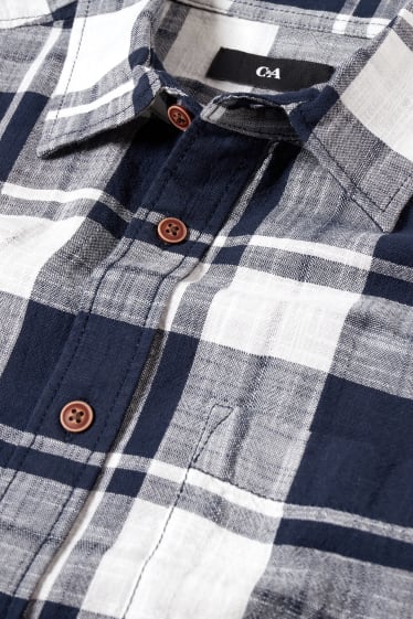 Herren - Hemd - Regular Fit - kariert - dunkelblau