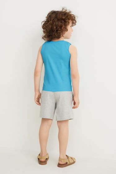 Toddler Boys - Set - top and sweat shorts - 2 piece - light turquoise