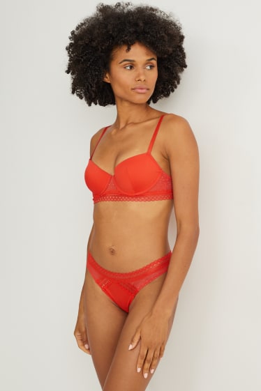 Donna - Reggiseno con ferretti - DEMI - imbottito - arancio scuro