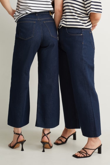 Femei - Loose fit jeans - talie înaltă - denim-albastru închis