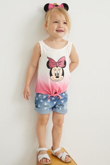 Toddler Girls - Minnie - top con nodo - bianco crema