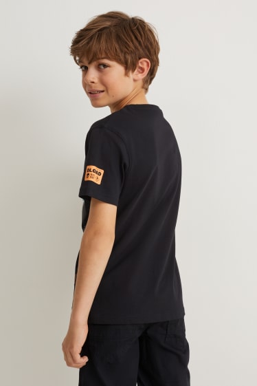 Reverskraag - T-shirt - zwart
