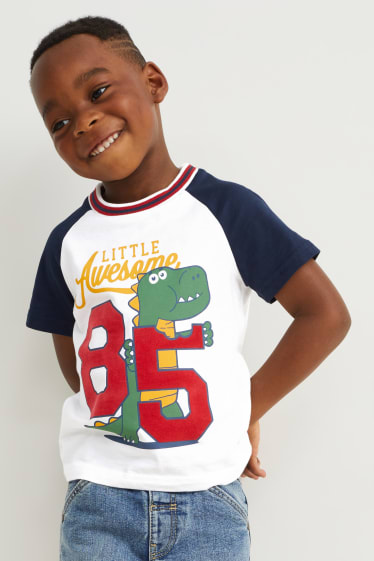 Exklusiv Online - Multipack 2er - Dino - Kurzarmshirt - weiss