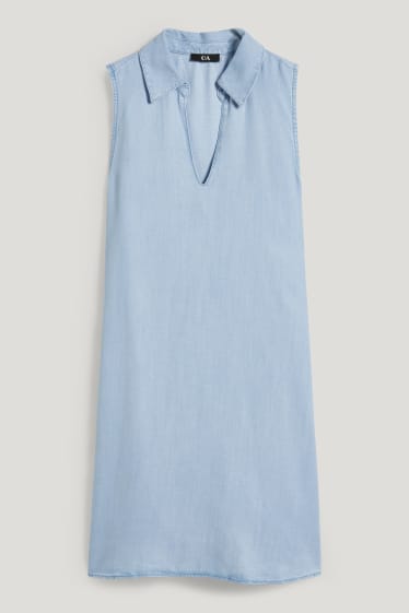 Damen - Lyocell-Kleid - hellblau