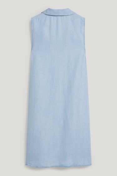 Damen - Lyocell-Kleid - hellblau